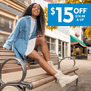 $15 Off $74.98 & Up